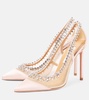 Crystal Crush 105 satin and mesh pumps