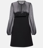 Jader sablé and silk georgette minidress