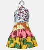 Poppy printed halterneck minidress