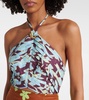 Poppy printed halterneck minidress
