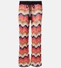 Cotton crochet wide-leg pants