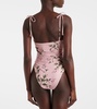 Rábano Wisteria ruched floral swimsuit 