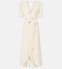 Polka dot silk wrap dress