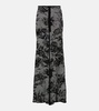 Floral mesh maxi skirt