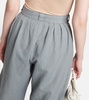 Wide-leg cotton and linen canvas pants