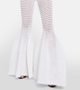 Waffle-knit flared pants