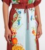 Dahlia floral linen wide-leg pants