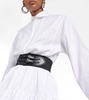 Belted cotton poplin shirt