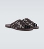 Leather slip-on shoes