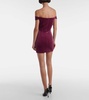 Off-shoulder velvet corset dress