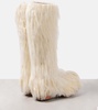 Faux fur knee-high boots
