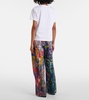 Face cotton-blend jersey T-shirt