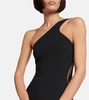 One-shoulder cady maxi dress