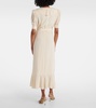 Polka dot silk wrap dress
