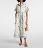 Sandy embroidered linen shirt dress