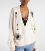 Crystal-embellished cotton and cashmere cardigan