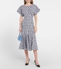 Houndstooth tweed midi dress