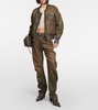 Coated denim bomber jacket