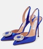 Crystal Hoop Sling 105 satin slingback pumps