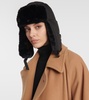 Faux fur-trimmed hat