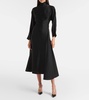 Asymmetric satin midi dress