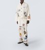 Cambridge patch-appliqué cotton canvas wide-leg pants
