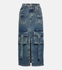 Denim midi skirt
