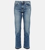 Girlfriend mid-rise straight jeans