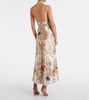 Chain-detail silk maxi dress