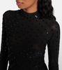 Embellished ruched jersey maxi dress