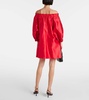 Lepre off-shoulder silk and cotton minidress