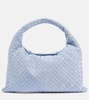Hop Intrecciato Small suede tote bag