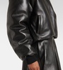 Leather bomber jacket