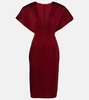 Draped satin midi dress