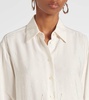 Open-knit fringed shirt