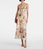 Chain-detail silk maxi dress