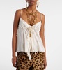 Ruffled silk charmeuse top