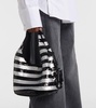 Mini striped sequined tote bag