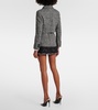 Cropped wool-blend tweed jacket