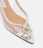 Seduction crystal-embellished PVC slingback flats