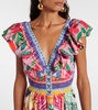 Embellished cutout cotton maxi dress