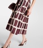 Printed cotton poplin midi dress