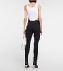 Buttoned ribbed-knit corset top