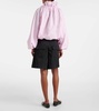 Iconic bow-detail ruffled cotton blouse