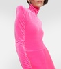Turtleneck velvet jumpsuit