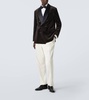 Silk twill tuxedo pants