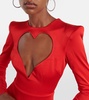 Garland cutout satin crêpe gown