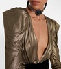 Embellished metallic gown