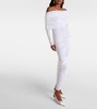 Off-shoulder ruched maxi dress