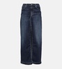 High-rise denim maxi skirt